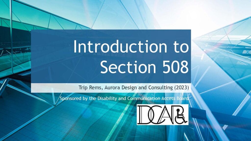 Introduction to Section 508 Compliance – Hawaii ADA Coordinators