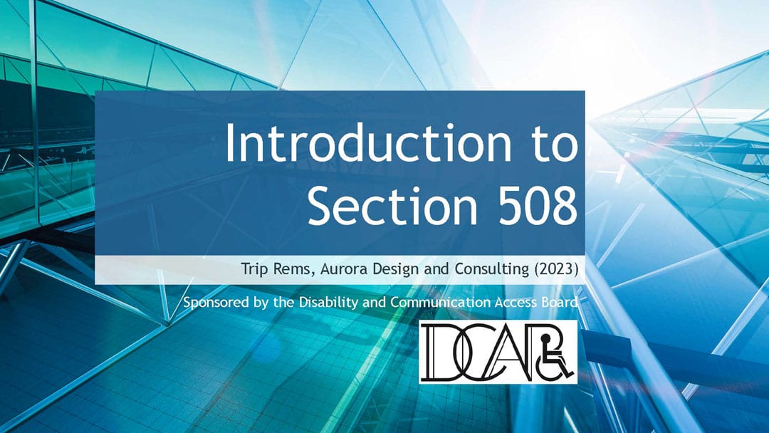 Introduction to Section 508 Compliance